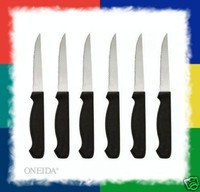 Set of 6 Restaurant Steak Knives Stainless Steel Blade