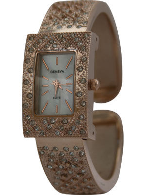 elite ladies gold tone watch
