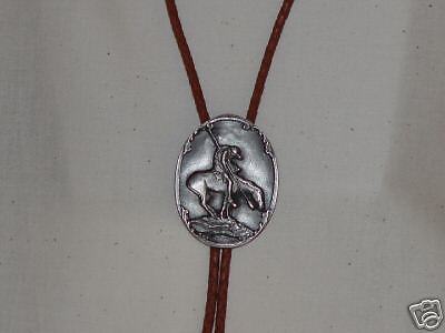 Reproduct End of the Trail Pewter Concho Bolo Bola Tie  