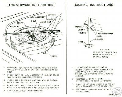 1966 1967 FAIRLANE CONVERTIBLE JACK INSTRUCT DECAL  