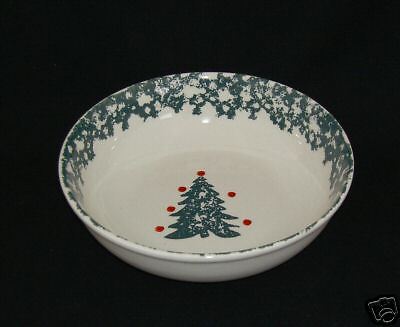 TIENSHAN WINTER WONDERLAND SPONGED TREE CEREAL BOWL  