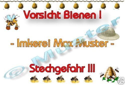 Türschild Imker Imkerei Bienen Honigbienen Warnschild