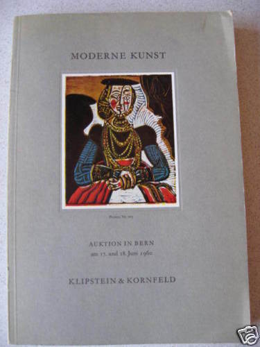 MODERNE KUNST Klipstein Kornfeld Bern AUKTION 1960  