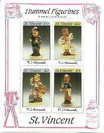 Hummel Figurines, S/S of 4 stamps  