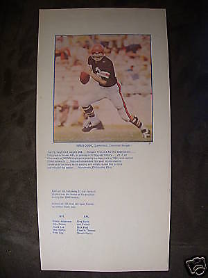   Poster   Label 7 Greg Cook Cincinnati Bengals University of Cincinnati