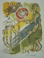 Marc Chagall Litho Star of David Plate Signed Jewish  