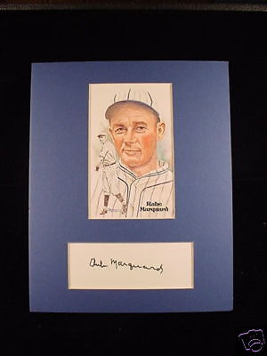 RUBE MARQUARD AUTOGRAPH CUT MATTED WITH PEREZ STEELE  