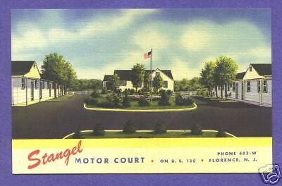 Y2418 Florence, New Jersey Postcard,Stangel Motor Court  