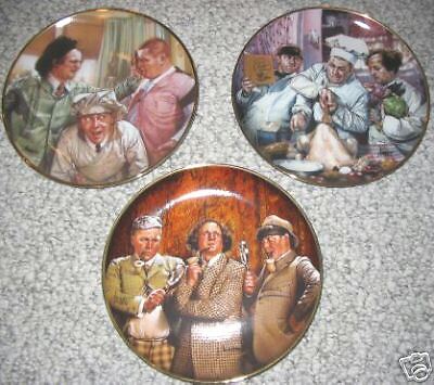 THREE STOOGES FRANKLIN MINT COLLECTOR PLATES LOT OF 3  