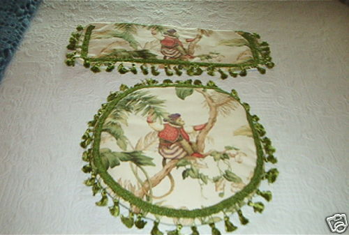 Tropical 2 pc Toilet Lid, Tank Cover Set Monkey Copacabana  