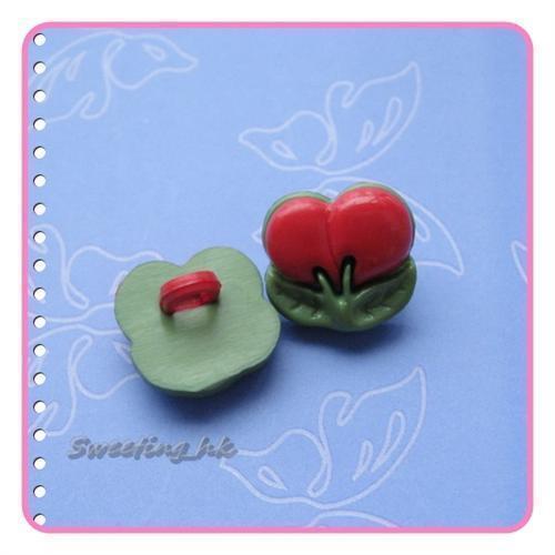 15 Large Cherry Fruit Craft Doll Sewing Buttons K343  