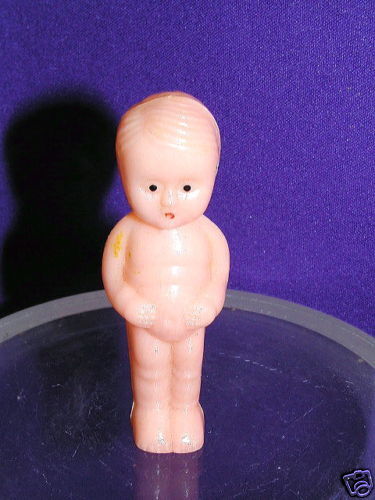 HARD PLASTIC 3 INCH BABY DOLL, MADE IN HONG KONG  