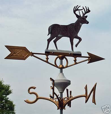 Weathervane 10 Pt Buck Weather Vane Deer Lightning Rod  