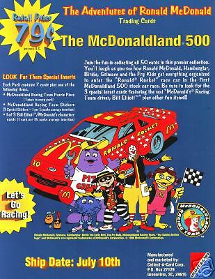 THE McDONALDLAND 500 PROMO SHEET  