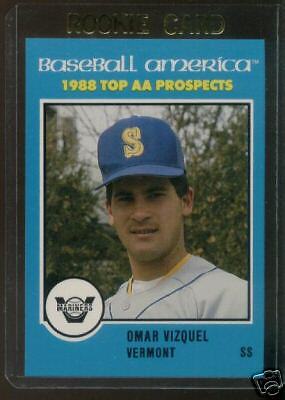 1988 VERMONT MARINERS MINOR OMAR VIZQUEL MINT H.O.F   