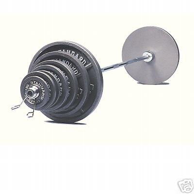 300 lb. Olympic Weight Set Gray Enamel Finish  