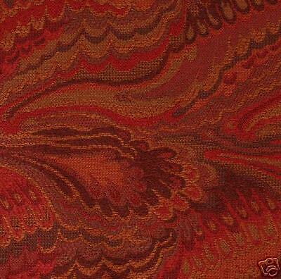yd Stunning RED Marbleized Tapestry Upholstery Fabric  