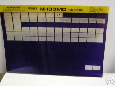 Honda Motorcycle Microfiche for 1983-1984 NH80MD Aero