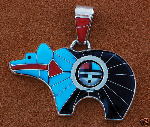 Don Dewa Zuni Bear Pendant with Spinner  