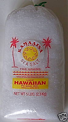 Pounds Hawaiian SEA Salt Medium Grains Kamaaina Brand 5 lb Bag 