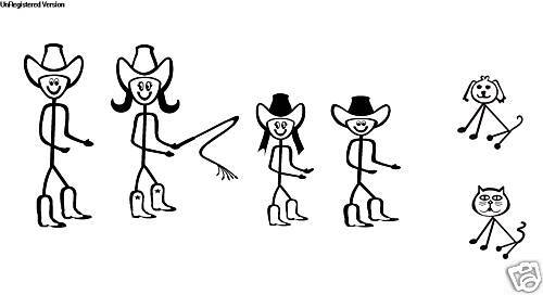 Stick People Family Rodeo Redneck Decal PERSONALIZED  