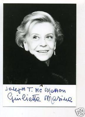 Giulietta Masina Italian Nights of Cabiria La Strada Signed Autograph 