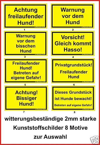 Hund, Achtung Hund, Hundewarnung, Vorsicht Hund  