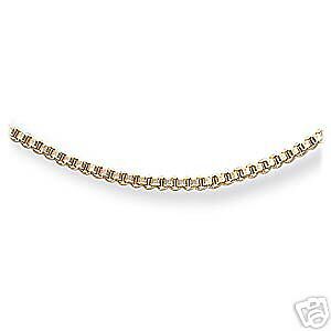 14kt YG Box Link Chain With Spring Ring Clasp  