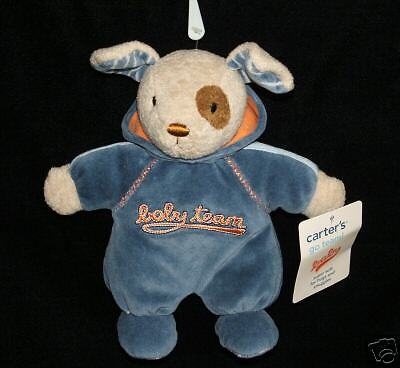 NEW Carters GO TEAM PUPPY Rattle Dog Plush Baby Toy X  