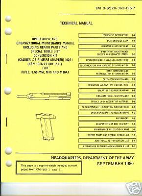 Conversion Kit, from 5.56 M16 to .22 Cal Adapter M261  