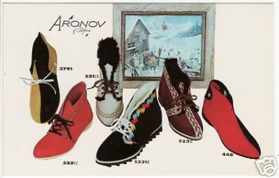 LOS ANGELES CA Aronov of CA After Ski Boots Ad postcard  