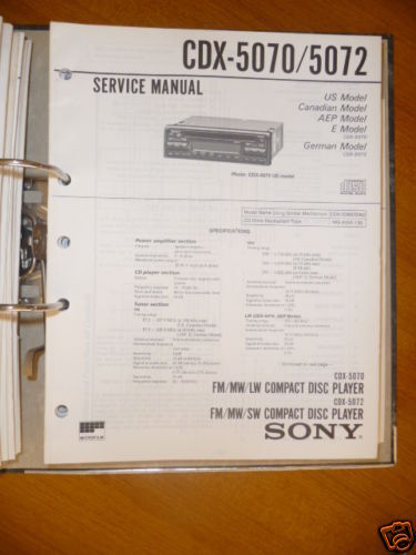 Service Manual Sony CDX 5070/5072 car CD Player,ORIGINA  