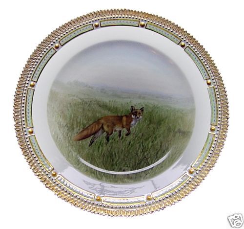 Royal Copenhagen Flora Danica Game Plate  Red Fox  