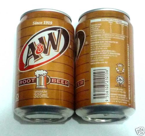 ROOT BEER can from MALAYSIA 325ml Halal A & W Bear  