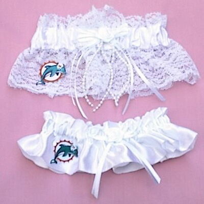 Wedding Garter Set Garters   Miami Dolphins Themed Fun  