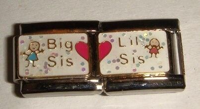 Double Italian Charm BIG SIS & LIL SIS   Sister Charms  