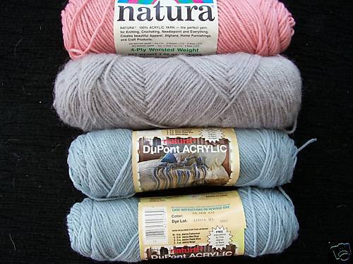 Natura DuPont acrylic yarn,mixed lot of 4  