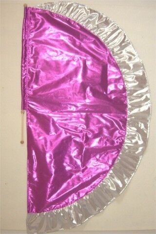 Worship Dance Flag w Pole /Angels Wing  Magenta/Silver  