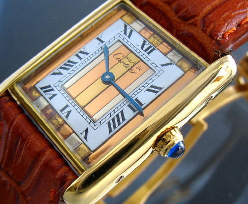 Ladies CARTIER argent 925 18k Gold Plated VERMEIL watch  