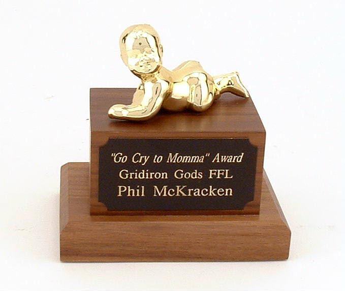 Fantasy Football Loser Trophies Whiner Crybaby Trophy  