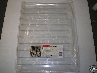 RUBBERMAID LARGE CLEAR SLOPED DISH DRAINER TRAY MAT  