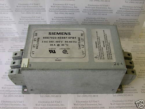 SIEMENS 6SE7023 4ES87 0FB1 FILTER RFI 3 PH 380 460V 36A  