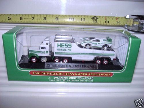 2001 HESS MINI TRANSPORT + RACE CAR NEW MINT BOXED  