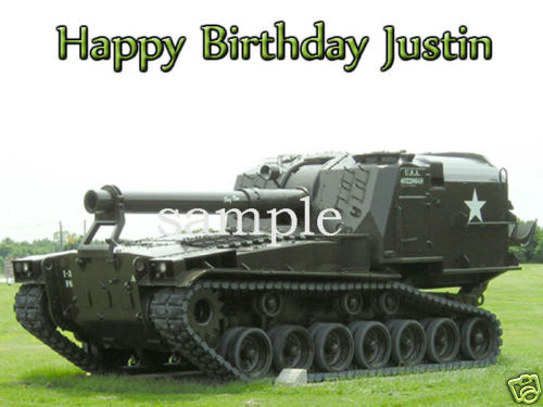 MILITARY ARMY Tank Edible CAKE Image Icing Topper  