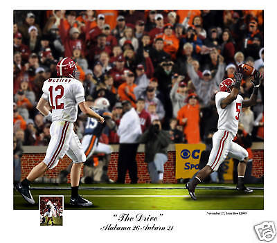 2009 ALABAMA CRIMSON TIDE vs AUBURN FOOTBALL S/N PRINT  