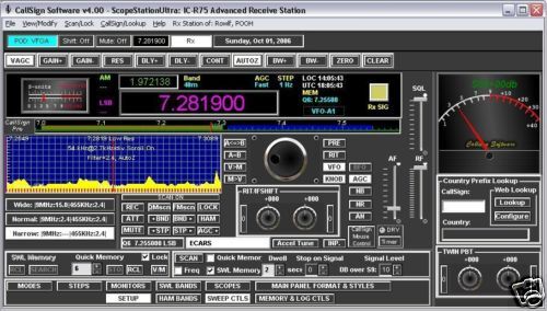 ScopeStationUltra Receiver Control Software ICOM IC R75  