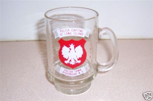 VINTAGE RIVERHEAD NY. POLISH CAPITOL of LONG ISLAND   BEER MUG  