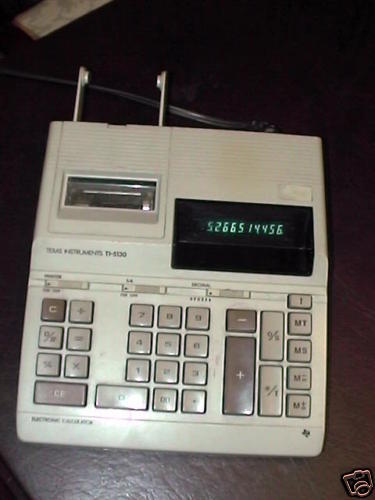 Used TI 5130 desk calculator, 10 digit, 4 decimal, w/wa  