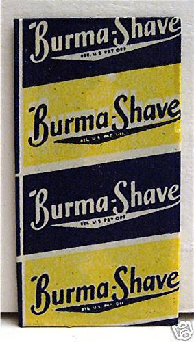 Burma Shave Old Burma Vita Co Razor Blade Minneapolis  