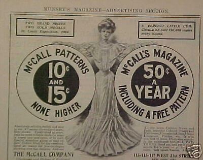 1905 McCall Magazine Patterns Womens Vintage Fashion AD  